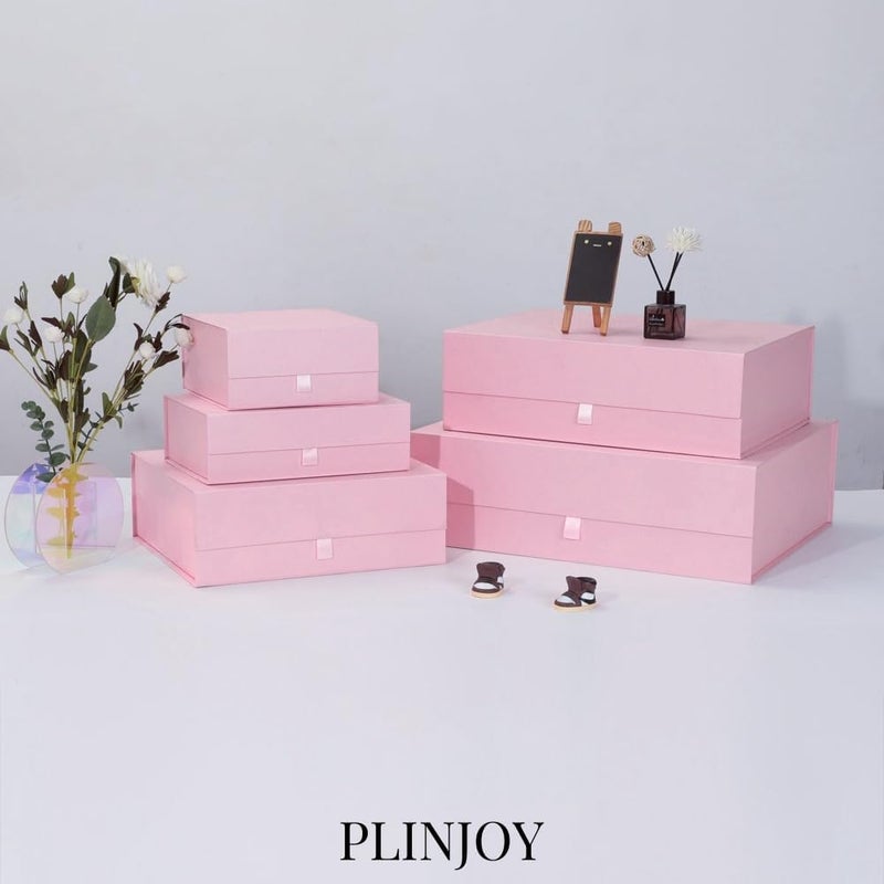 PLINJOY Extra Large Pink Gift Box 16.5x14x5.5 Inches,Gift Boxs for Presents with Lid Magnetic Closure Collapsible,Bridesmaid Proposal Box,Birthday, Christmas,for Clothes and Large Gifts - Image 2